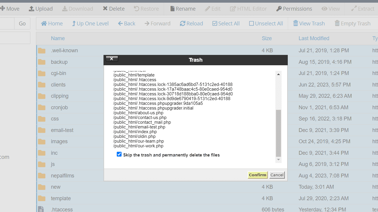 Confirmation Popup box