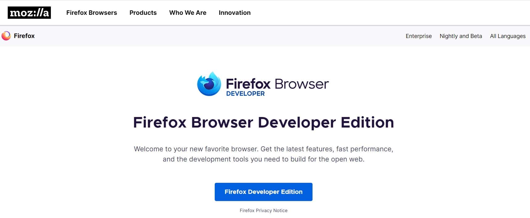 Firefox Developer Edition