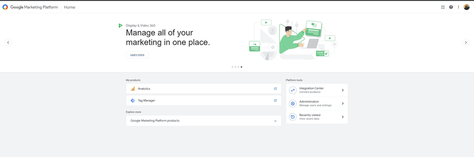 google marketing webpage