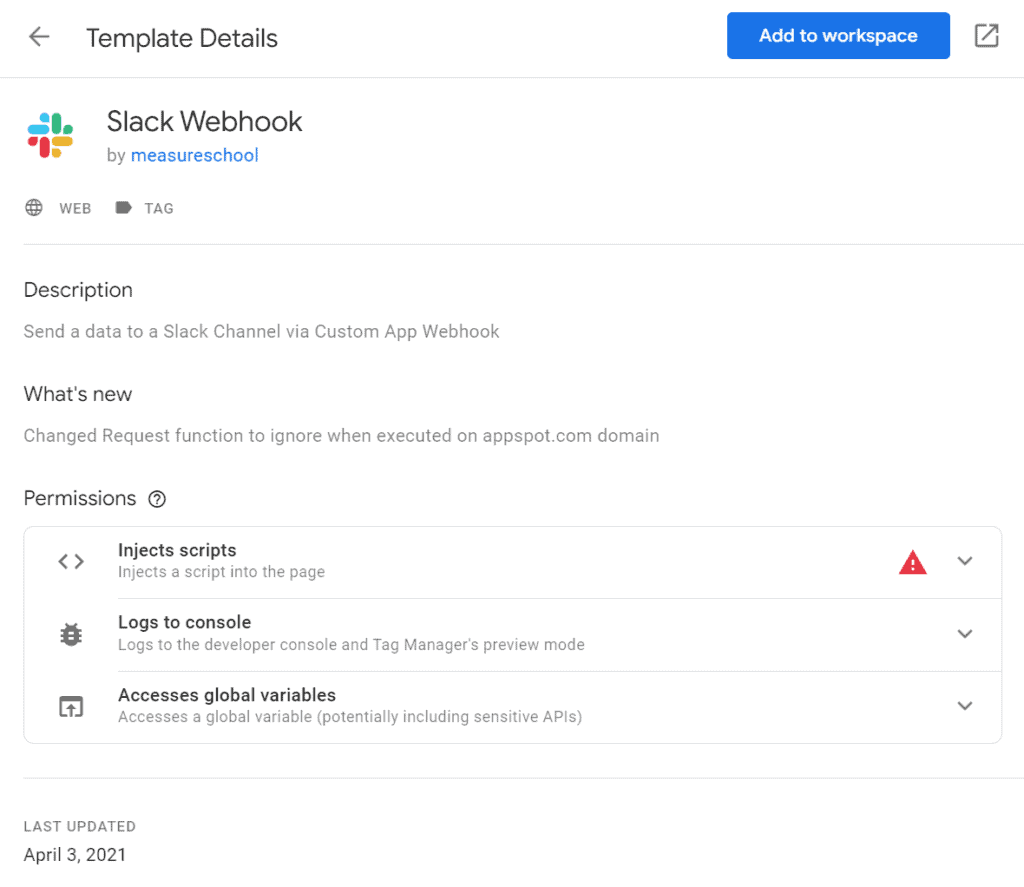 slack template